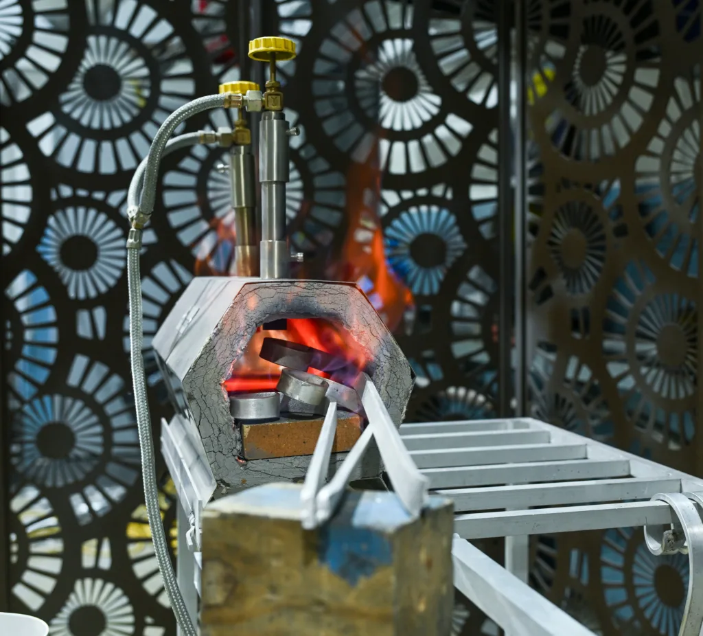 Metal forging process at Thor Metal Art — shaping hot steel